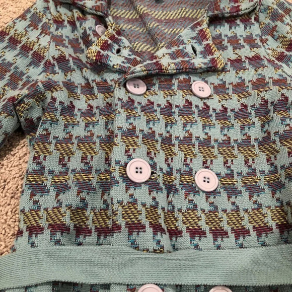 Shu Shu Hounds tooth Blue sweater jacket Size Small - Picture 4 of 10